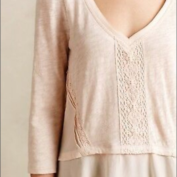 Anthropologie Meadow Rue Pink Lace Peplum Top Size Small - Picture 3 of 10
